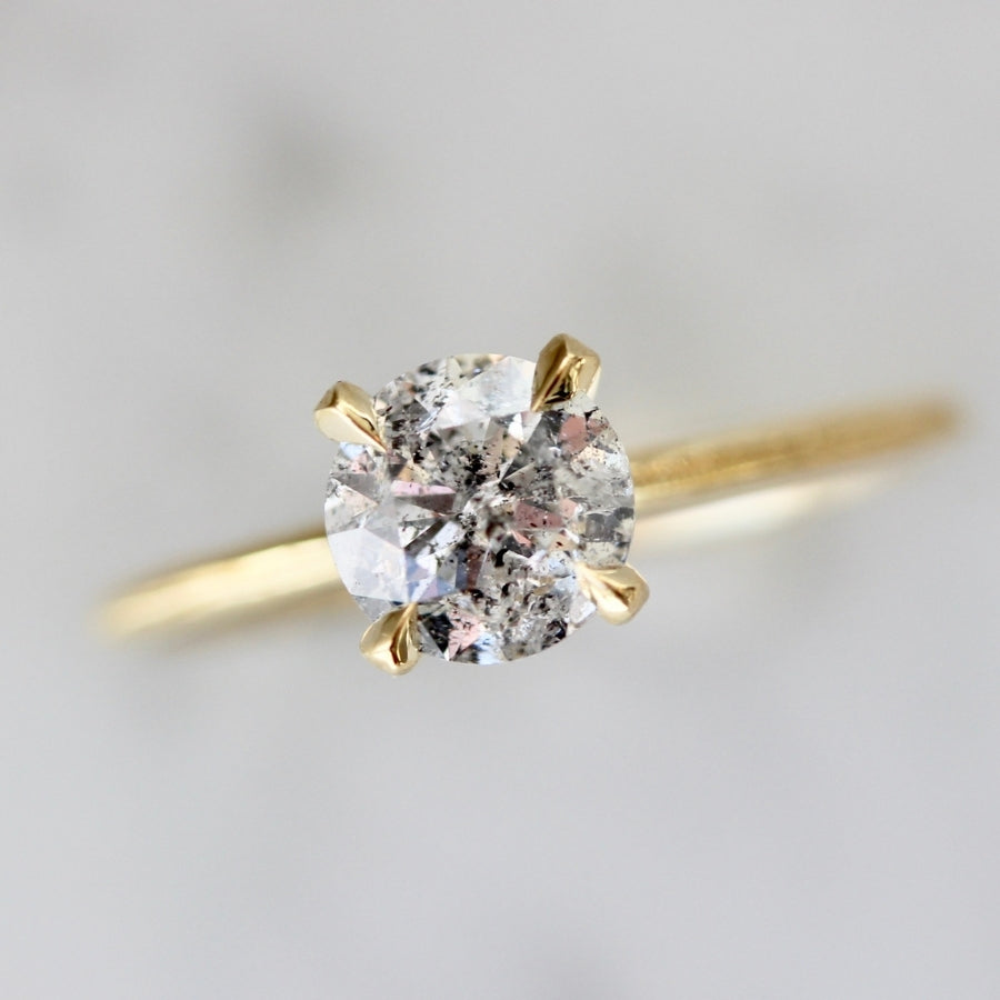 1.02 Carat Stella Salt & Pepper Round Brilliant Cut Diamond Ring