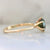 green round brilliant cut sapphire stella with 6 prongs in yellow gold