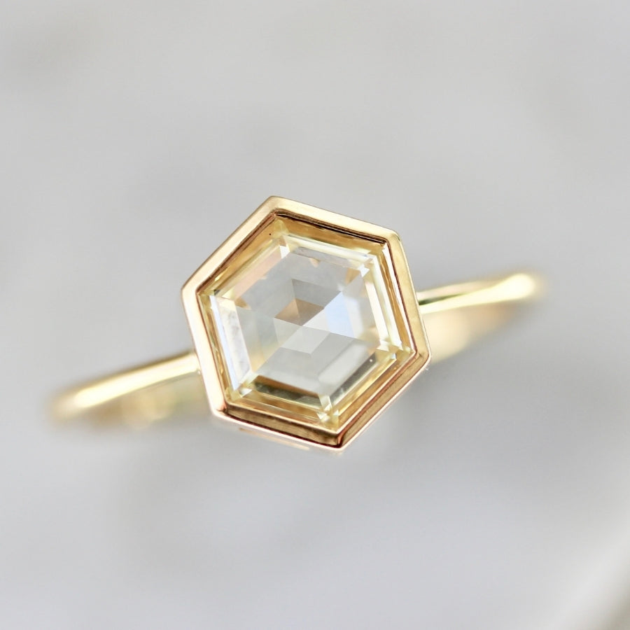 Fair Verona Champagne Hexagon Rose Cut Diamond Ring