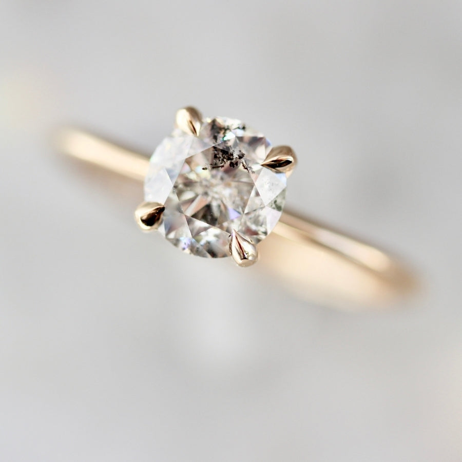 1.08 Carat Stella Salt & Pepper Round Brilliant Cut Diamond Ring