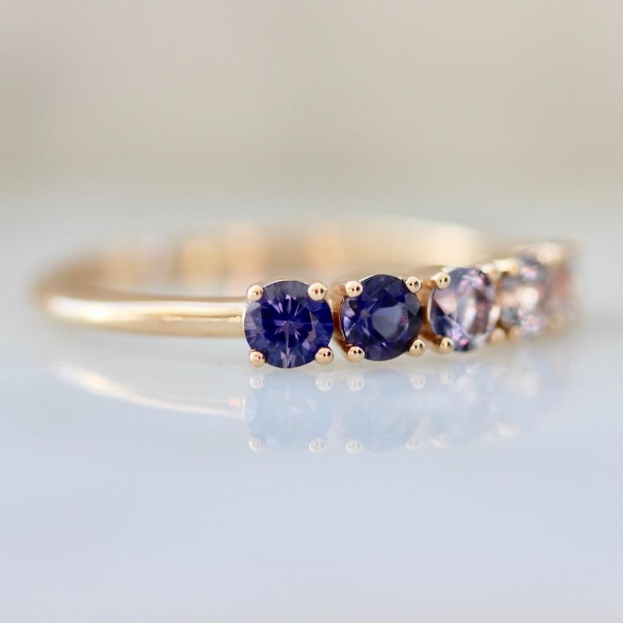 Blueberry Lemonade Ombré Round Brilliant Cut Iolite & Spinel Band