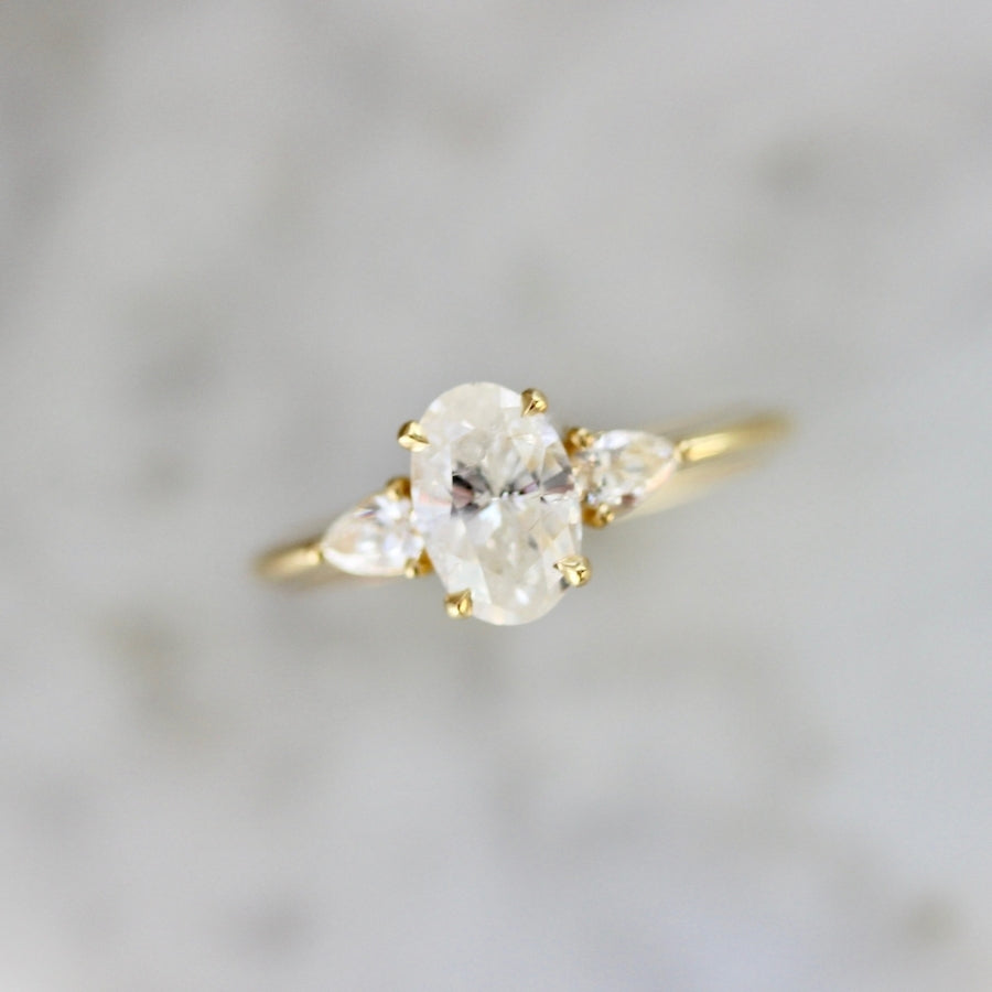 Adagio Icy Salt & Pepper Oval Cut Diamond Ring