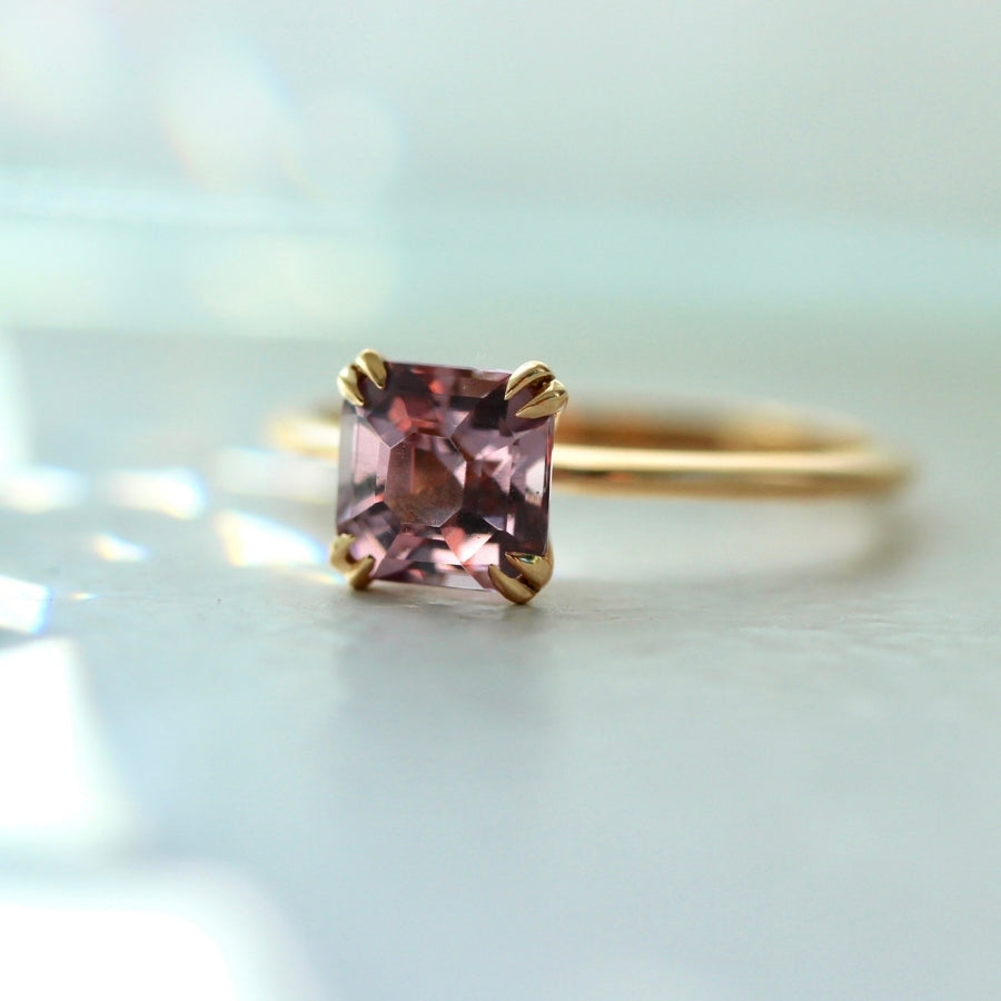 Hey Sugar Pink Square Emerald Cut Spinel Ring