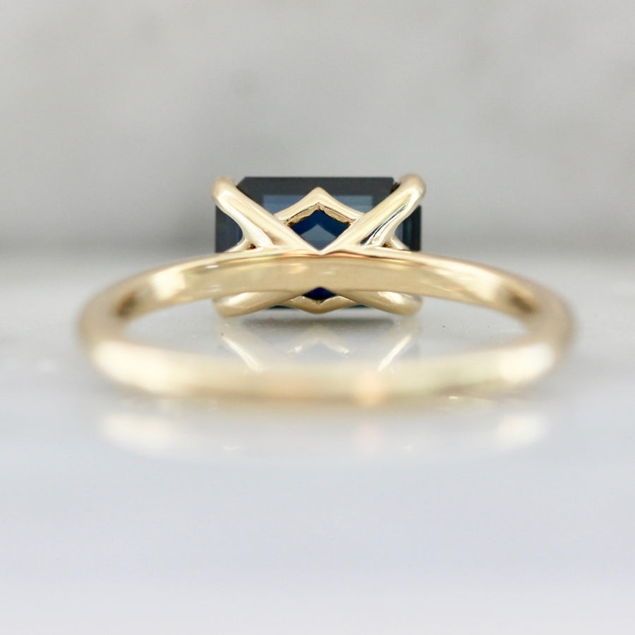 Best Coast Green Emerald Cut Sapphire Ring