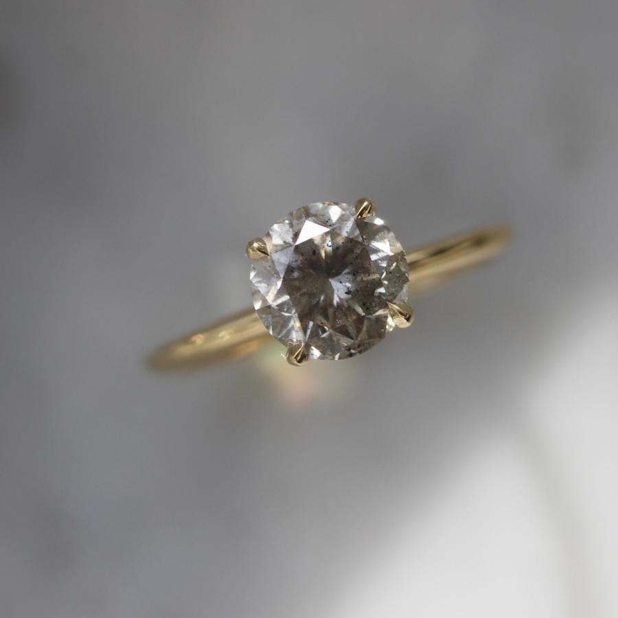 1.83 Carat Stella Salt & Pepper Round Brilliant Cut Diamond Ring