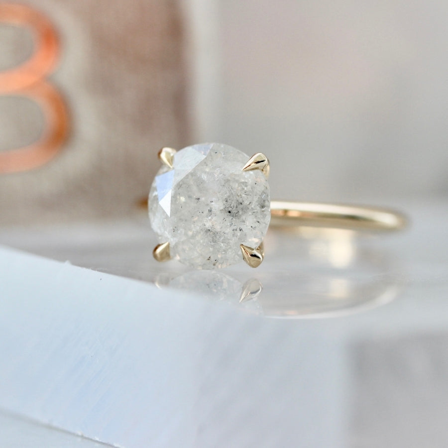 Moonflower 3.00 Carat Icey Round Brilliant Cut Diamond Ring