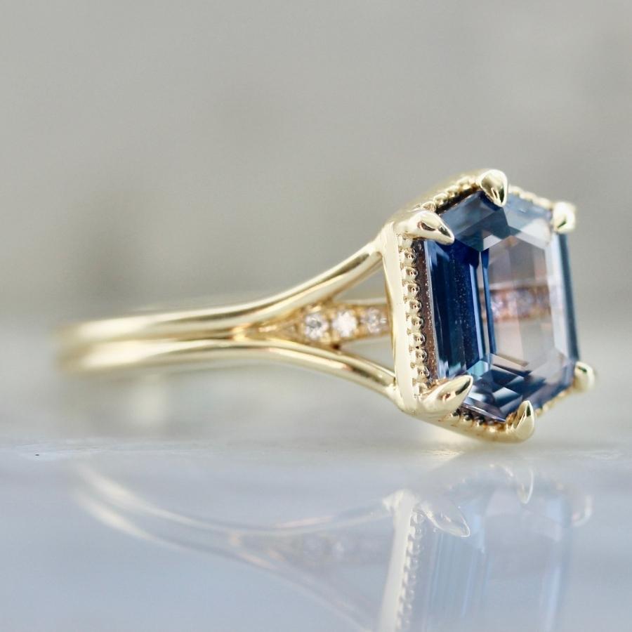 Zenon Purple Hexagon Cut Sapphire Ring