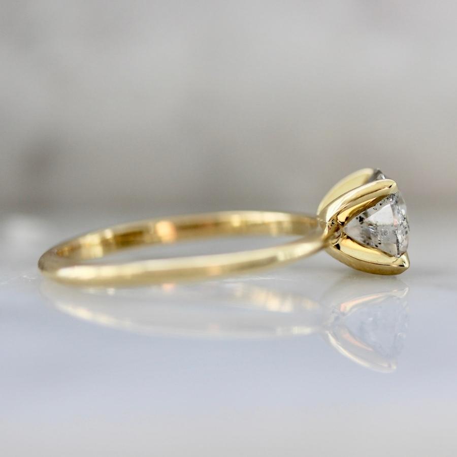 1.24 Carat Stella Salt & Pepper Round Brilliant Cut Diamond Ring