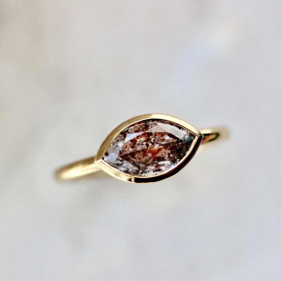 Kismet Salt & Pepper Marquise Cut Diamond Ring