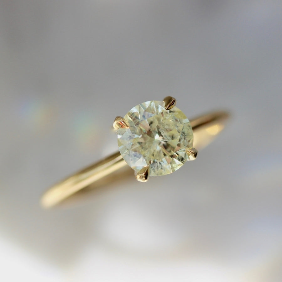 New Dawn Yellow Round Brilliant Cut Diamond Ring