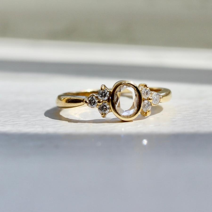 Simone White Portrait Oval Cut Diamond Ring