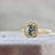 Mint Julep Teal Geometric Oval Cut Sapphire Ring