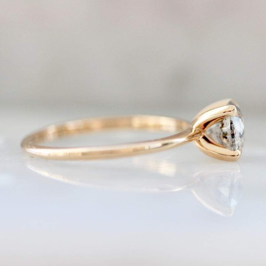 1.24 Carat Stella Salt & Pepper Round Brilliant Cut Diamond Ring