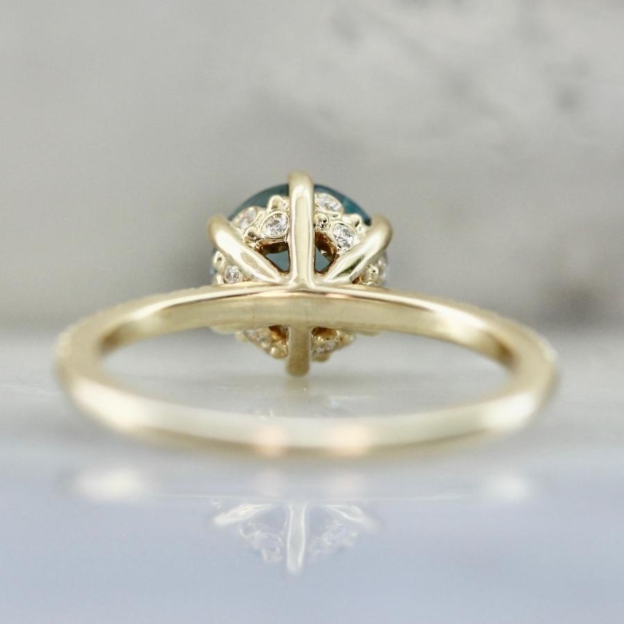 Iria Blue Round Brilliant Cut Sapphire Ring