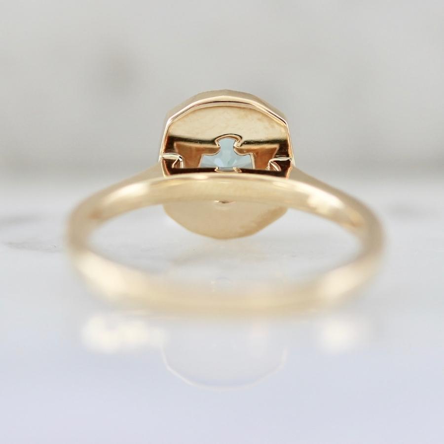 Mint Julep Teal Geometric Oval Cut Sapphire Ring