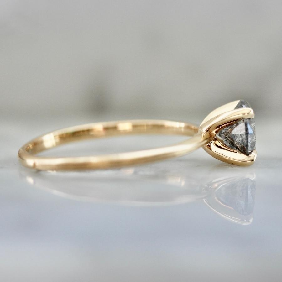 .96 Carat Stella Salt & Pepper Round Brilliant Cut Diamond Ring