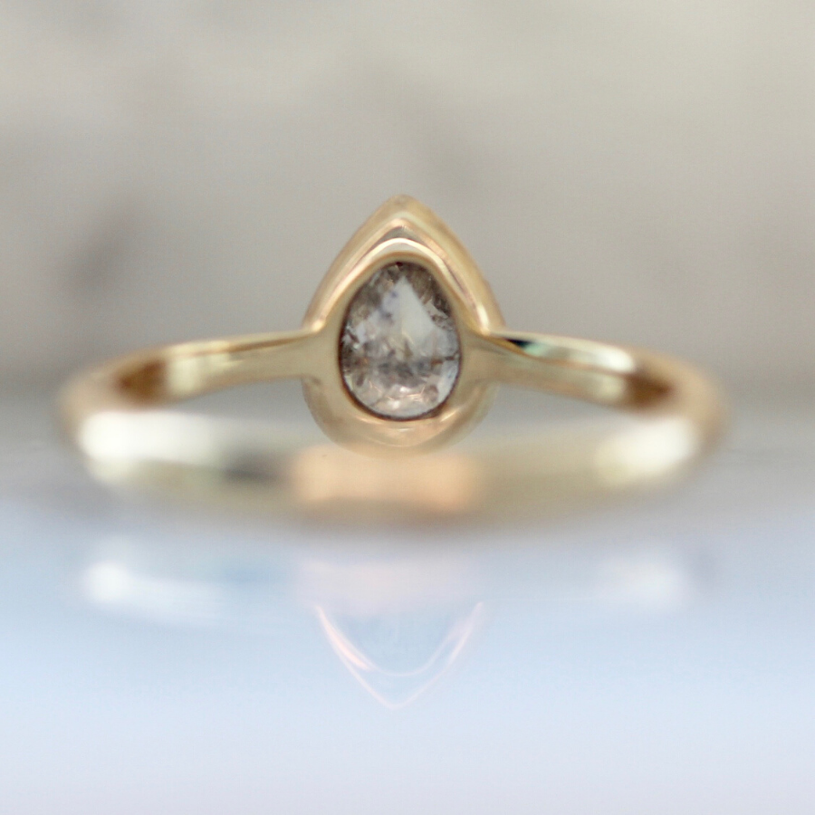Avery Icey Pear Rose Cut Champagne Diamond Ring