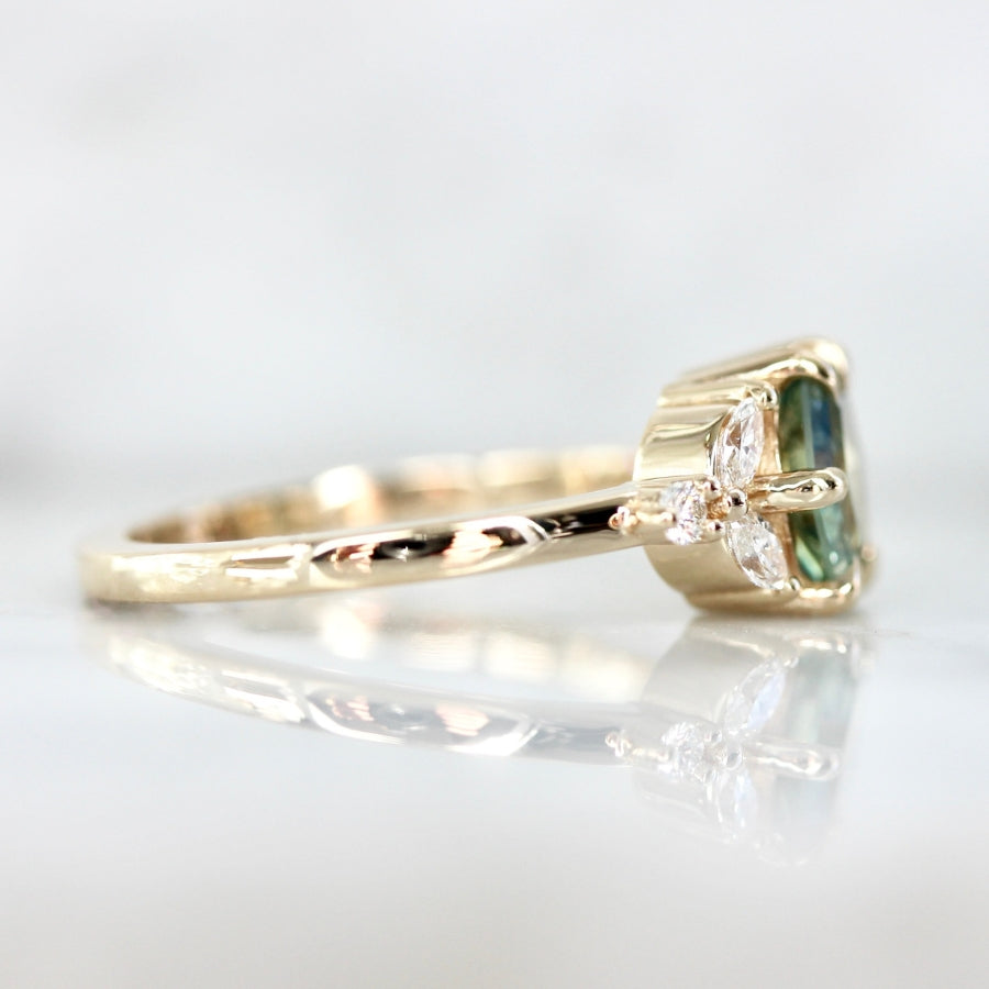 Adelaida Green Hexagon Cut Sapphire Ring