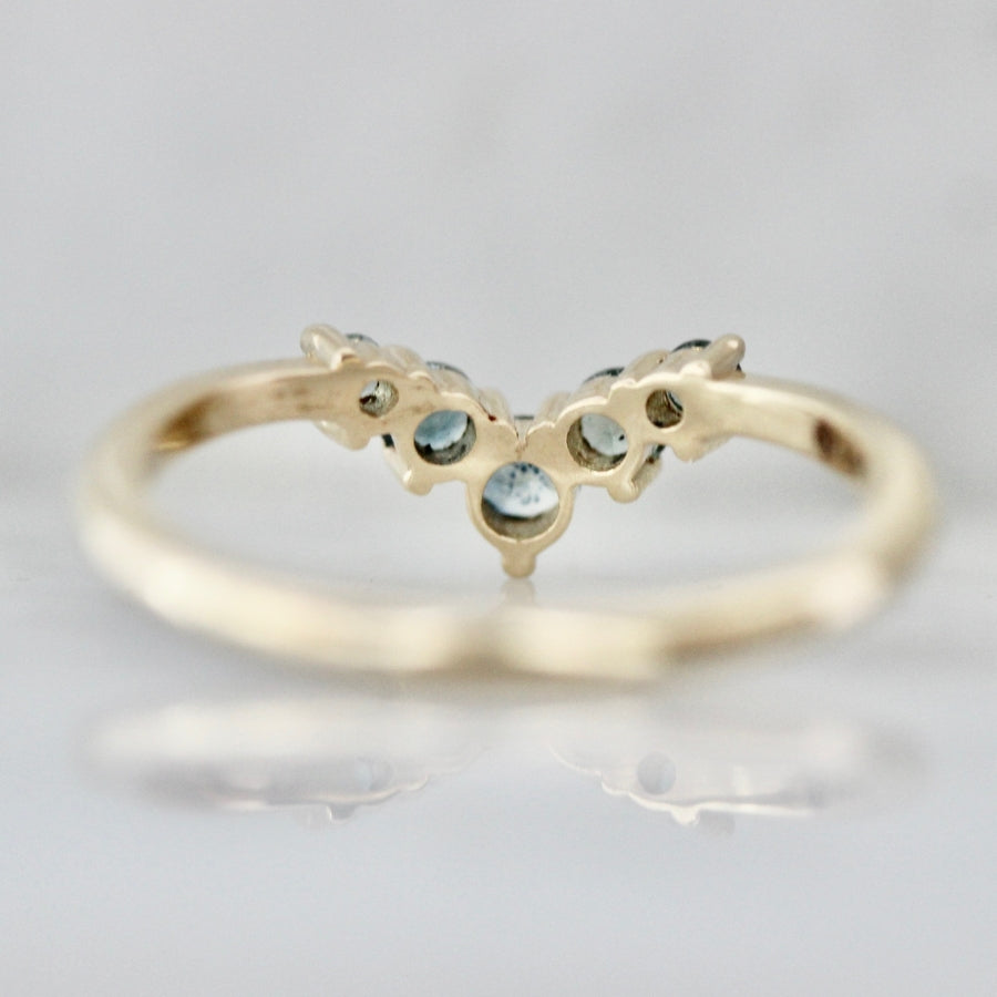 After Party Teal Round Brilliant Cut Sapphire Band