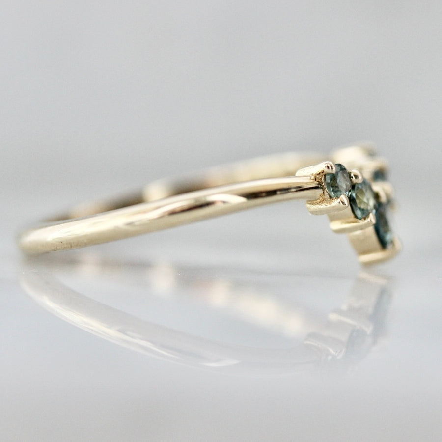 After Party Teal Round Brilliant Cut Sapphire Band