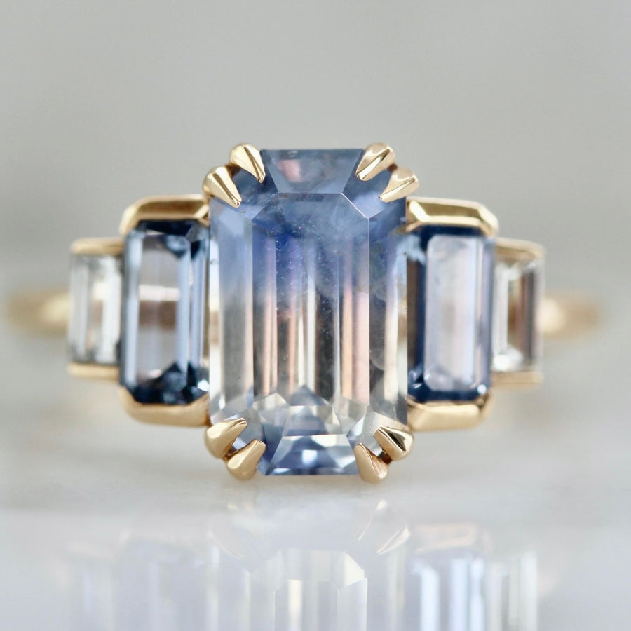 
            Amuse Bouche Blue Bi-Color Emerald Cut Sapphire Ring
