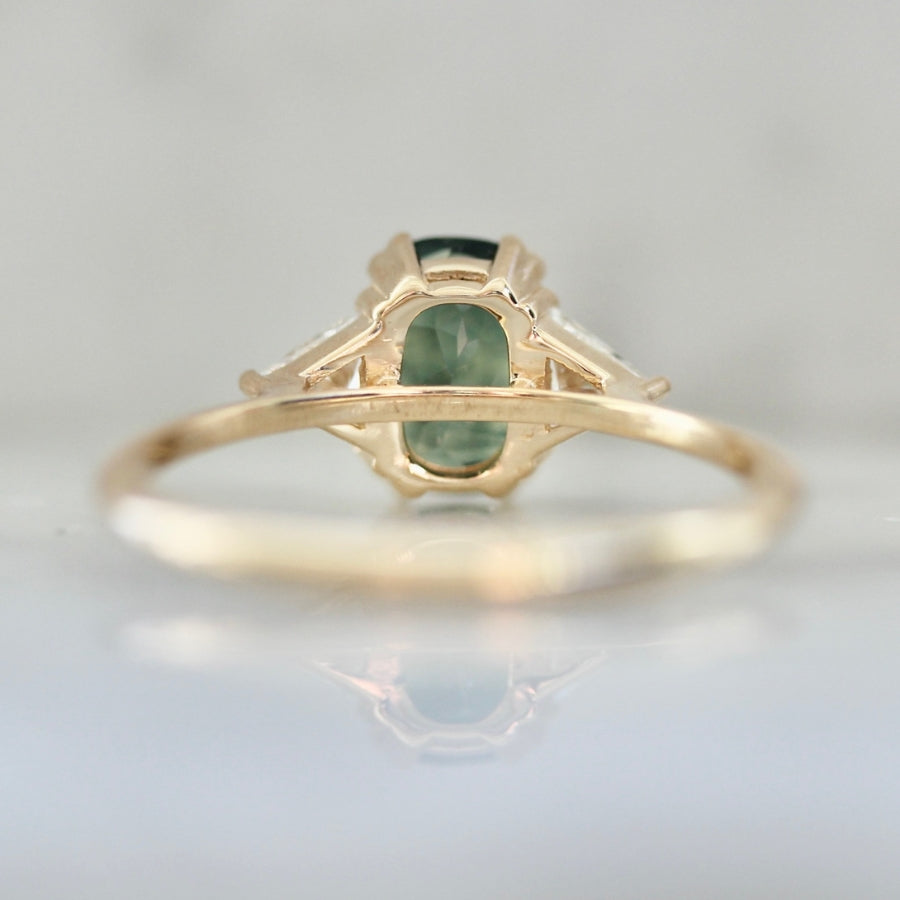 
            Arden Green Cushion Cut Sapphire Ring