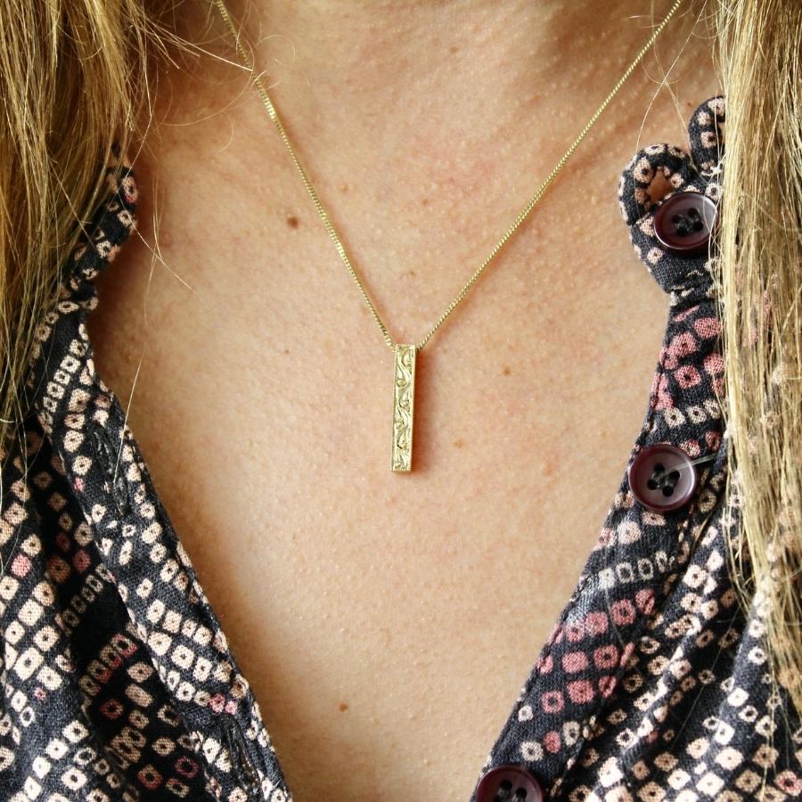 Gold Bar Necklace Custom Engraved || BestNameNecklace