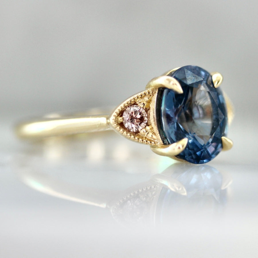
            Berry Patch Blue Oval Cut Spinel Ring