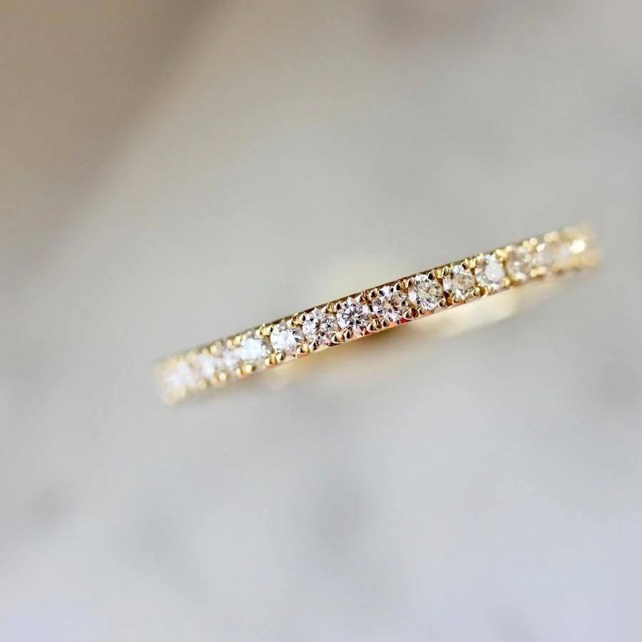 Bisous French Pavé White Diamond Band
