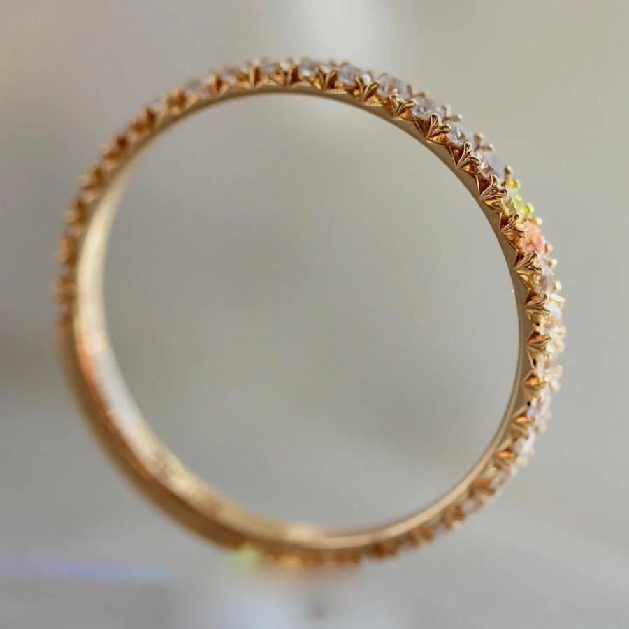 Bisous French Pavé White Diamond Band