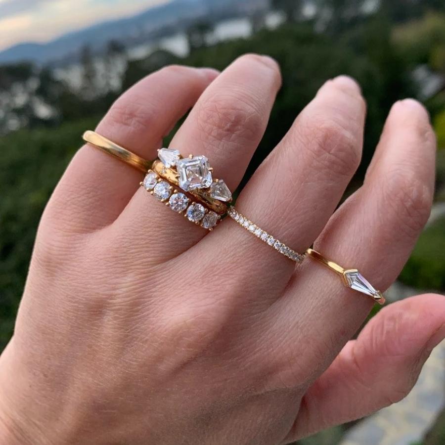 French Pavé White Diamond Band - 14K White Gold