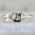 Black Forest Smokey Grey Square Rose Cut Diamond Ring
