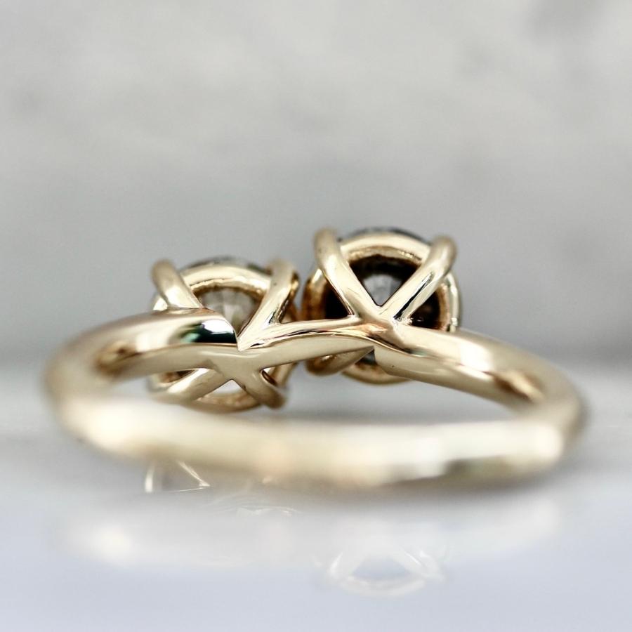 Black Swan Salt and Pepper Moi et Toi Diamond Ring