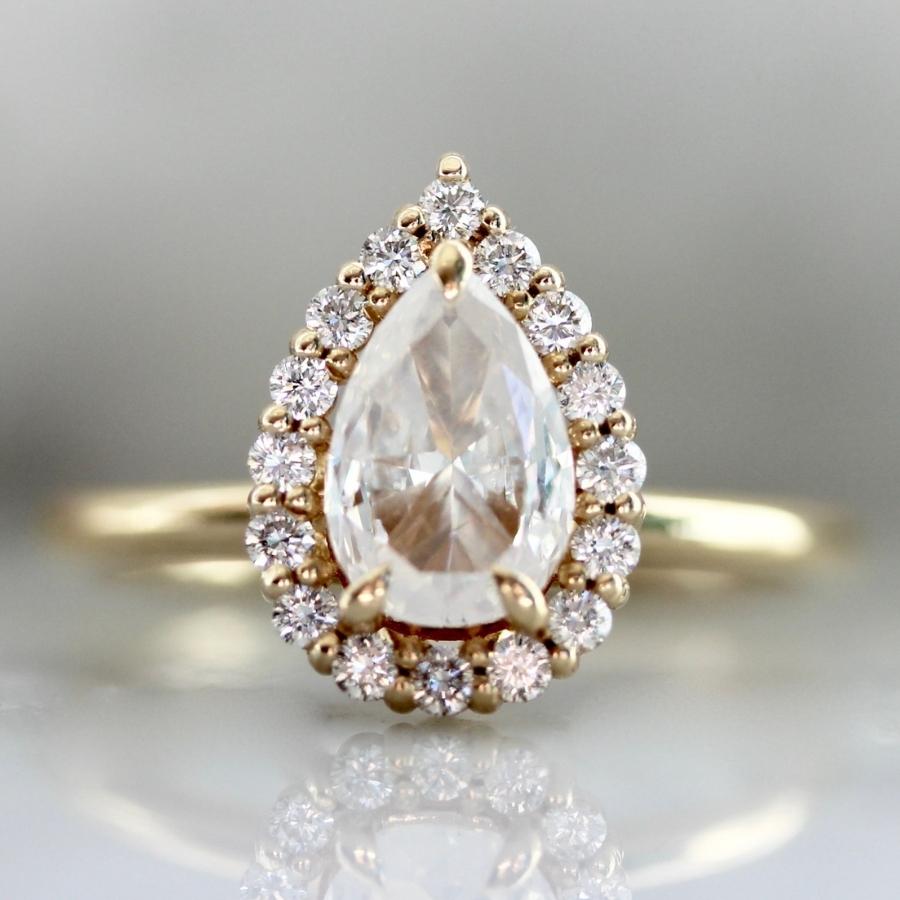 Branca Fancy White Pear Cut Diamond Ring