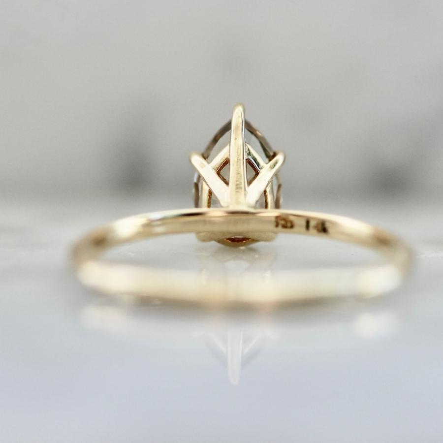 Brown Sugar Champagne Pear Cut Diamond Ring