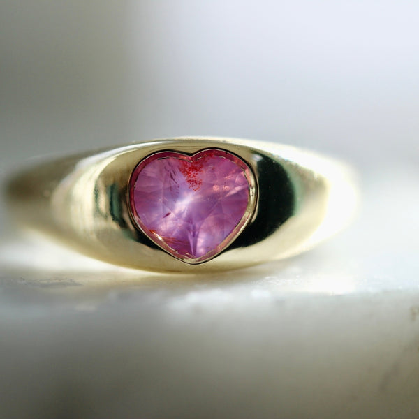 Bubblegum Heart Pink Sapphire Ring