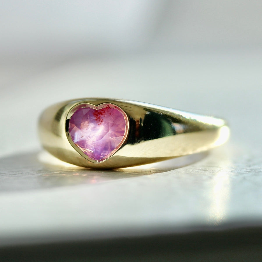 Bubblegum Heart Pink Sapphire Ring