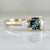 Bunny Slope Teal Cushion Cut Sapphire Ring