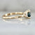 Bunny Slope Teal Cushion Cut Sapphire Ring