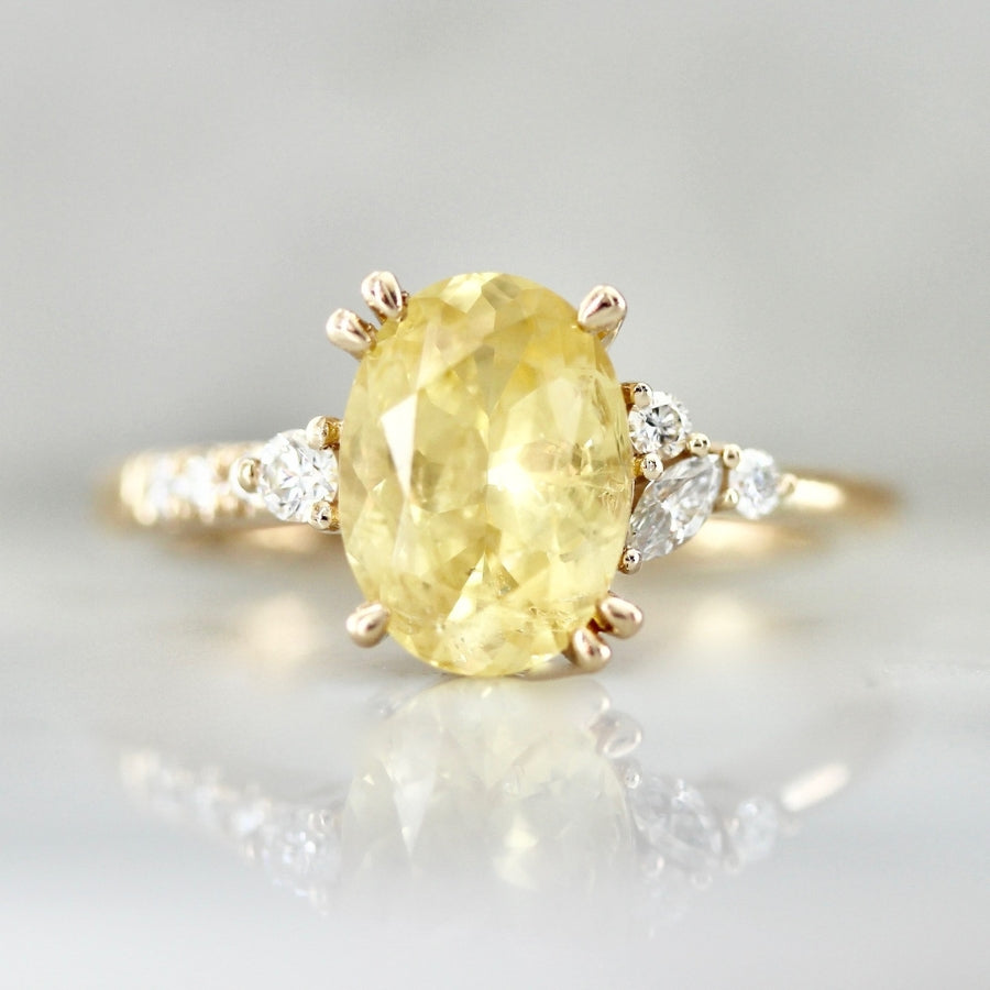 Buttercup Yellow Oval Cut Sapphire Ring