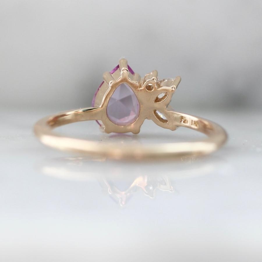 Cake Walk Pink Pear Rose Cut Cluster Ring