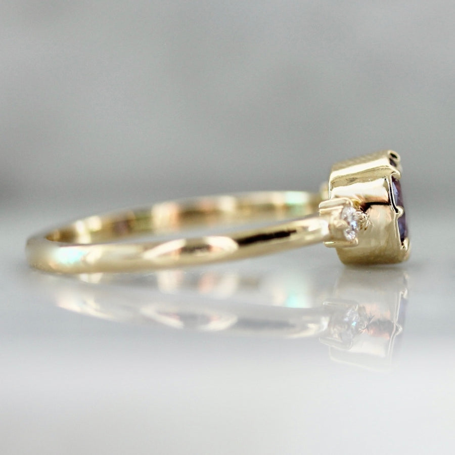 Candied Violets Purple Cushion Cut Sapphire Ring