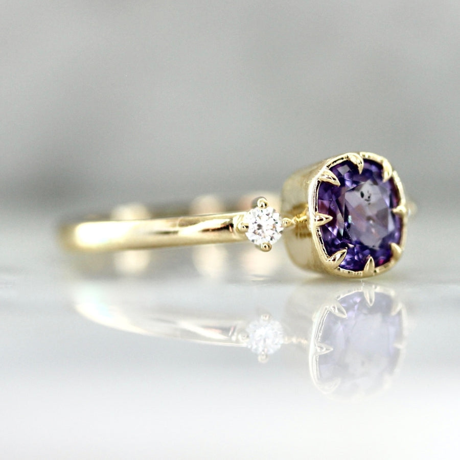 
            Candied Violets Purple Cushion Cut Sapphire Ring