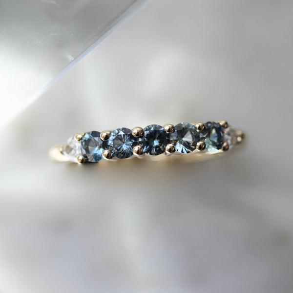 Carte Blanche Round Brilliant Cut Sapphire Band