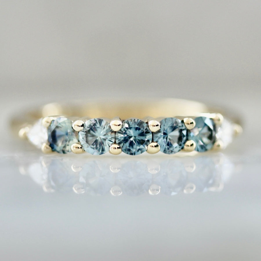 Carte Blanche Round Brilliant Cut Sapphire Band