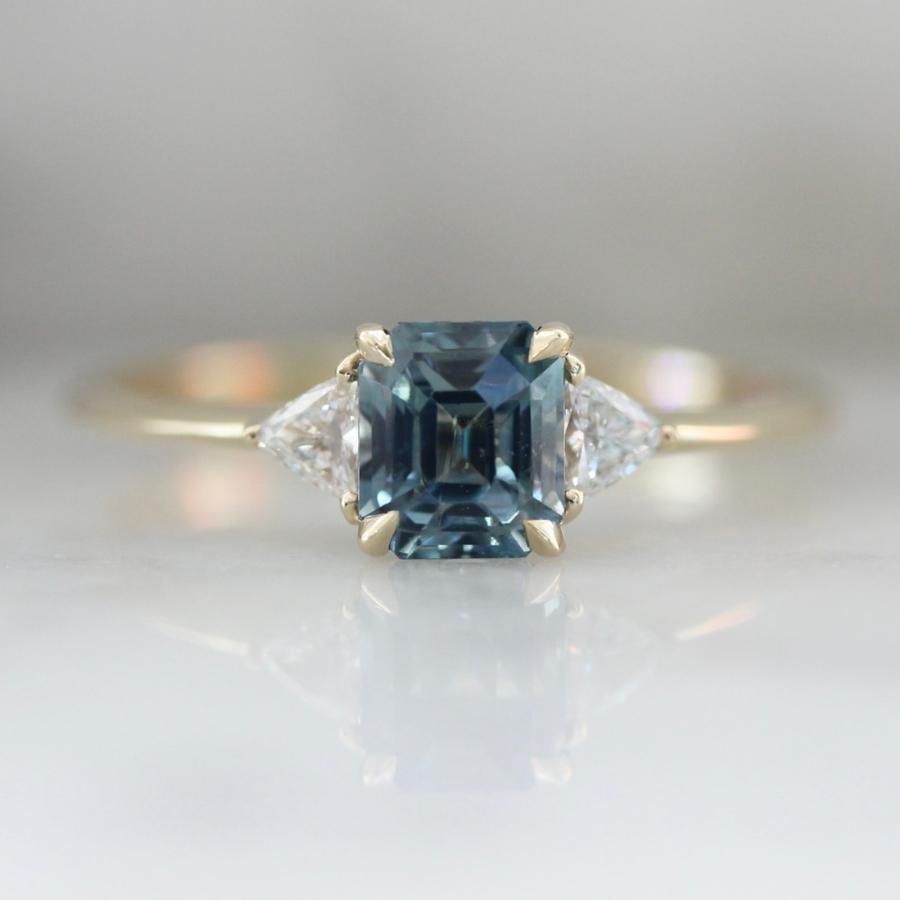 Casablanca Blue Emerald Cut Sapphire Ring