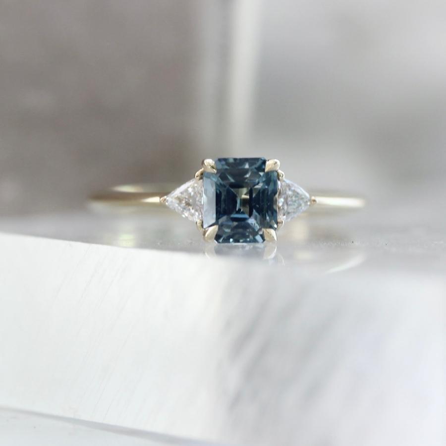 Casablanca Blue Emerald Cut Sapphire Ring