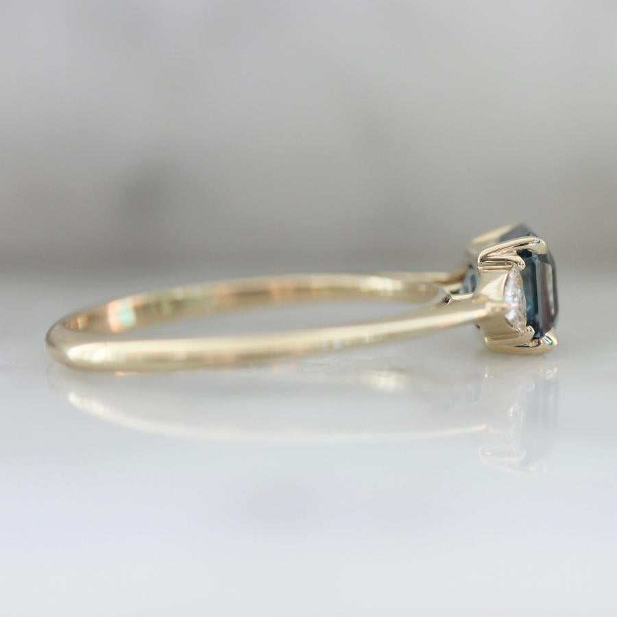 Casablanca Blue Emerald Cut Sapphire Ring