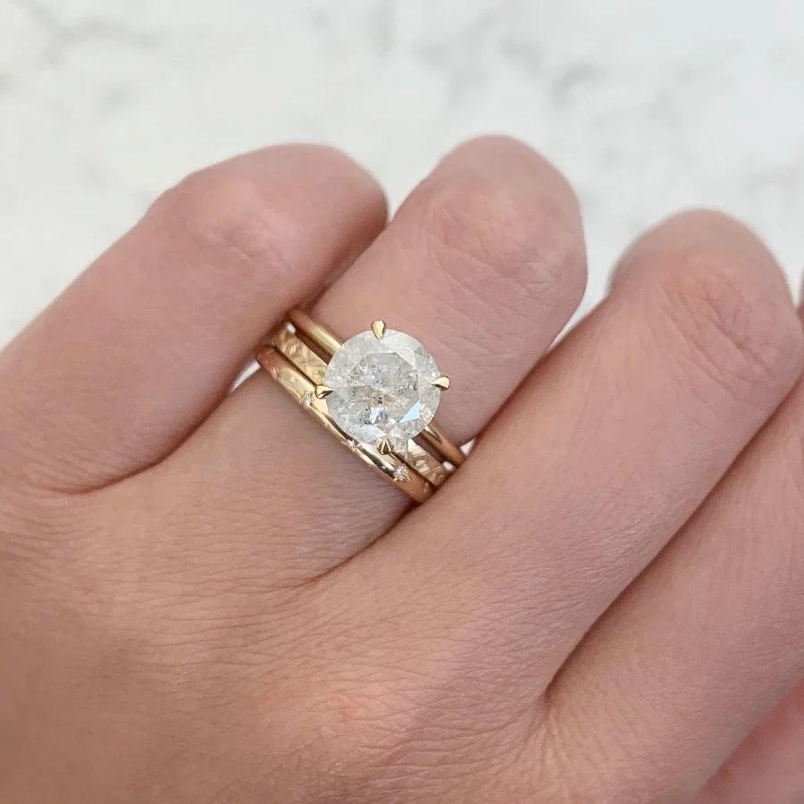 Celeste Minor Star Engraved Diamond Gold Band