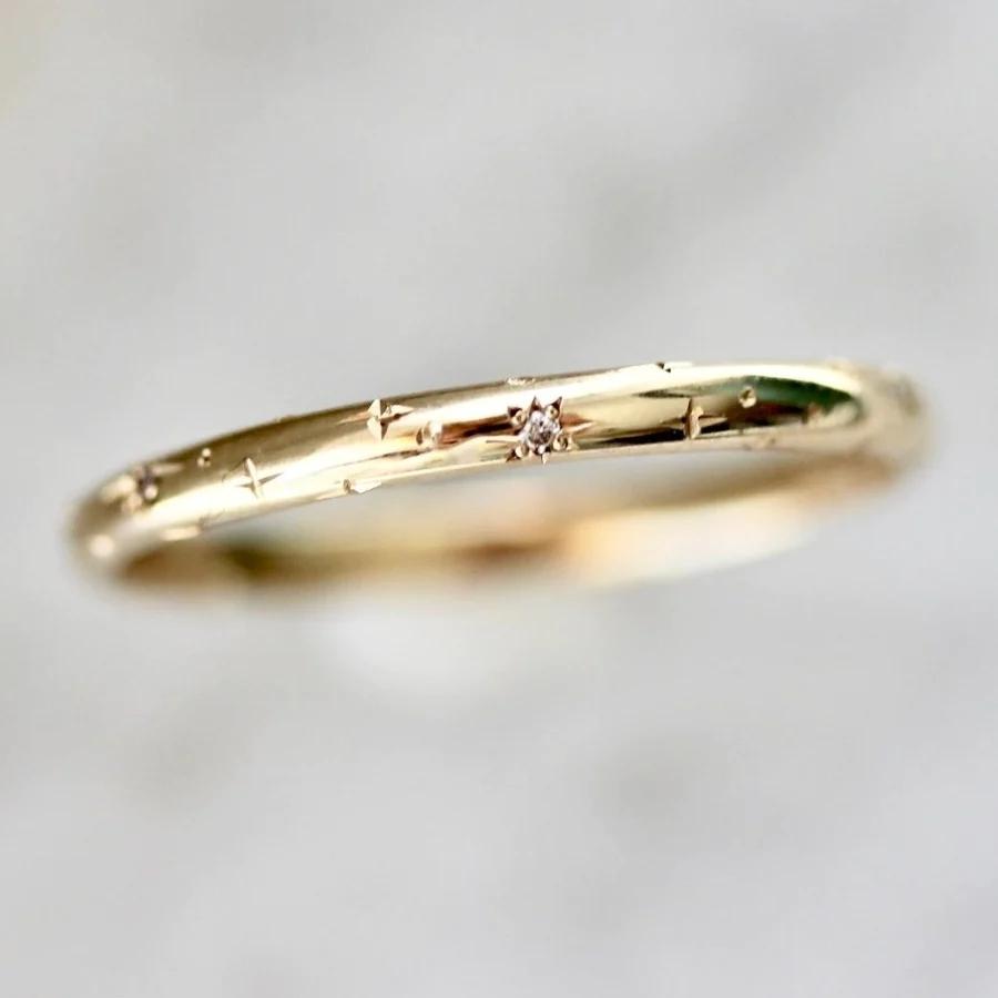 Celeste Star Engraved Ring